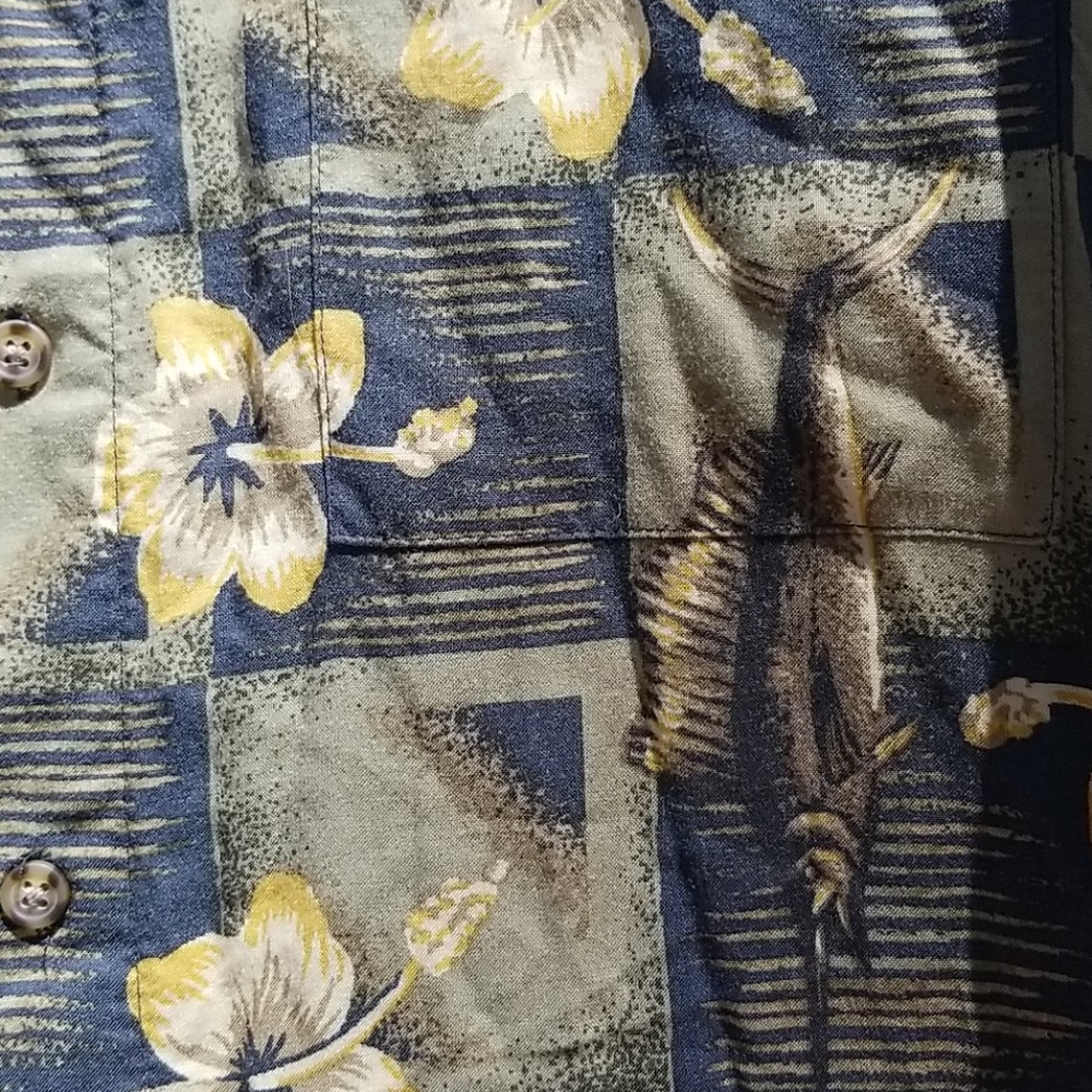 Vintage Hibiscus and Marlin Fishing Button Down - Picture 3 of 11